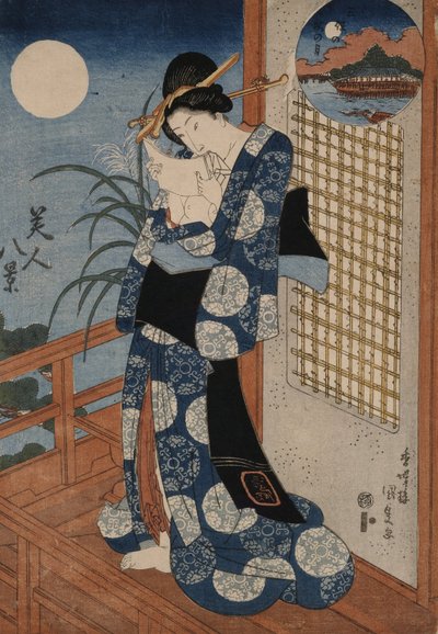 Autumn Moon over Miho by Utagawa Kunisada